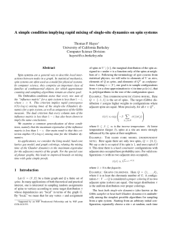 A simple condition implying rapid mixing of single