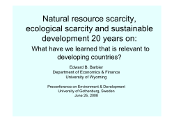Natural resource scarcity, ecological scarcity and - EfD