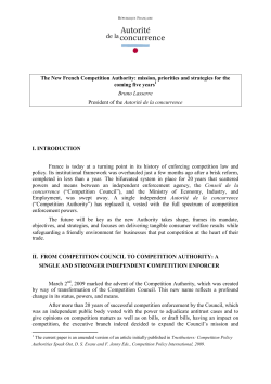 The New French Competition Authority