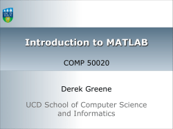 Introduction to MATLAB