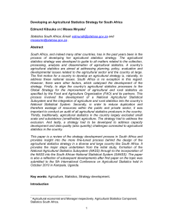 Developing an Agricultural Statistics Strategy for South Africa