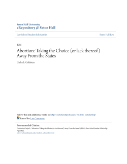 Abortion: Taking the Choice (or lack thereof) Away From the States