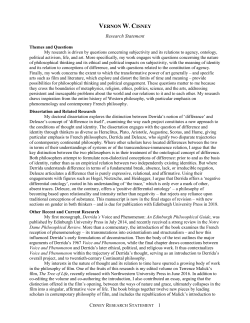 here - Vernon W. Cisney Philosophy