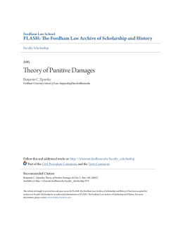 Theory of Punitive Damages - FLASH: The Fordham Law Archive of