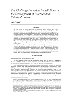 The Challenge for Asian Jurisdictions in the Development of
