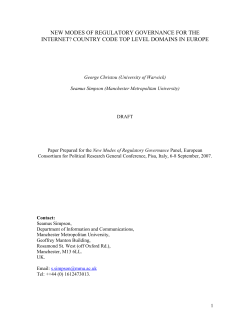 new modes of regulatory governance for the internet