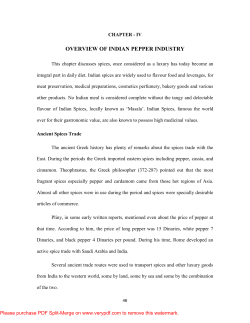 overview of indian pepper industry
