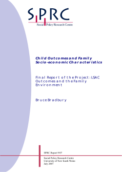 Child Outcomes and Family Socio-economic Characteristics Final
