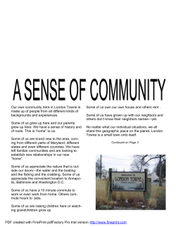 Our own community here in London Towne is made up of people