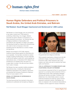 Raif Badawi - Human Rights First