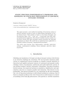 STATIC FRICTION INDETERMINACY
