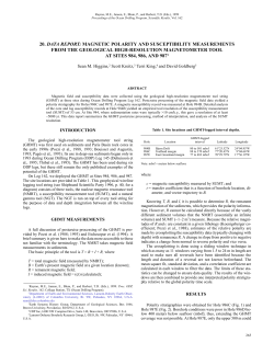 20. DATA REPORT: MAGNETIC POLARITY AND SUSCEPTIBILITY