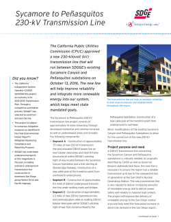 Sycamore to Penasquitos 230 kV Transmission Line Fact Sheet