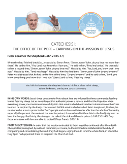 CATECHESIS I: