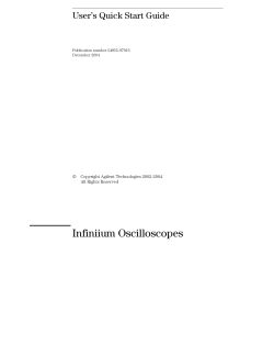 Infiniium Oscilloscopes User`s QuickStart Guide