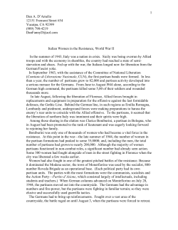 Italian Women in the Resistance, World War II