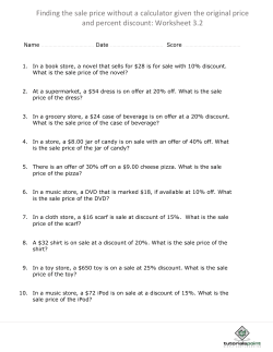 Finding the sale price without a calculator given the original price