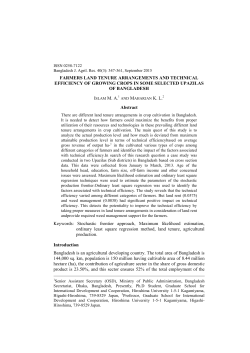 FARMERS LAND TENURE ARRANGEMENTS AND TECHNICAL