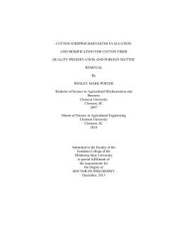 COTTON STRIPPER HARVESTER EVALUATION AND