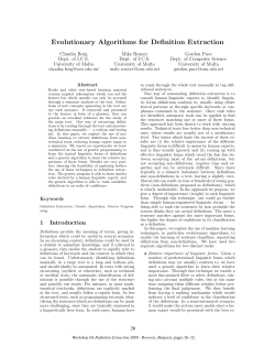 Evolutionary Algorithms for Definition Extraction