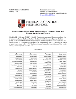 Deans List and Honor Roll - Hinsdale Central High School
