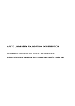 AALTO UNIVERSITY FOUNDATION CONSTITUTION