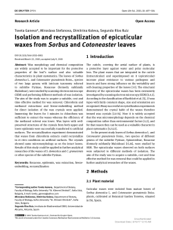 Isolation and recrystallization of epicuticular waxes from