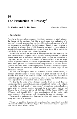 The Production of Prosody1