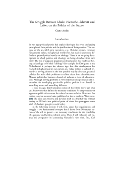 Nietzsche, Schmitt and Lefort on the Politics of the Future