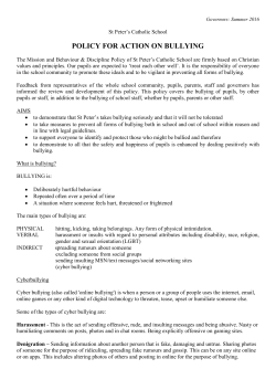 Bullying - St Peter`s Catholic School