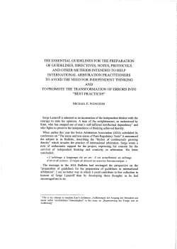 of guidelines, directives, notes, protocols and other methods