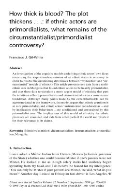 How thick is blood? The plot thickens . . .: if ethnic