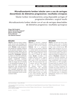 Microdiscectomia lombar tubular com o uso de seringas