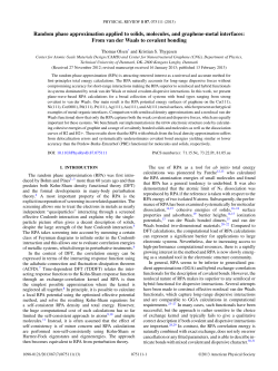 Random phase approximation applied to solids, molecules, and