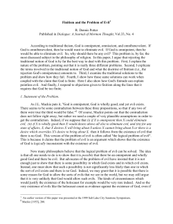 Finitism and the Problem of Evil1