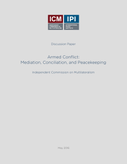 Armed Conflict: Mediation, Conciliation, and Peacekeeping