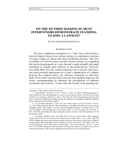 On the Outside Seeking In - Duke Law Scholarship Repository