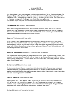 Line-up #dnk16 In order of appearance Like always there is our