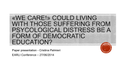 &laquo;We care! Living with psycological distress could be a form of