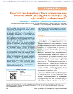 Discerning non-disjunction in Down syndrome patients by means of