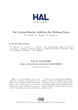 The Carbon-Fluorine Additives For Welding Fluxes