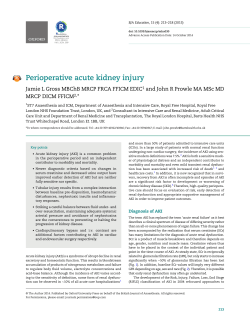 Perioperative acute kidney injury