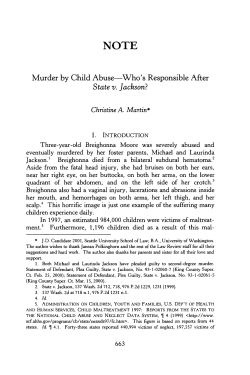 Murder by Child Abuse&mdash;Who`s Responsible After State v. Jackson?