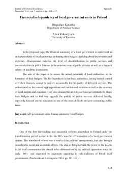 Financial independence of local government units in Poland