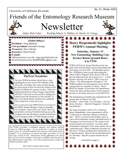 Newsletter 21 - Entomology Research Museum