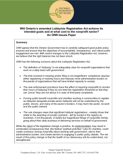 Issues Paper - Ontario Nonprofit Network
