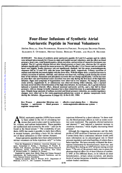 Four-Hour Infusions of Synthetic Atrial Natriuretic