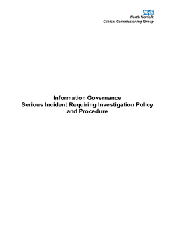 Information Governance Serious Incident Requiring Investigation