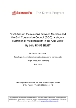 Evolutions in the relations between Morocco and the