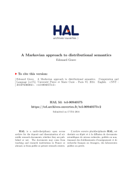 A Markovian approach to distributional semantics